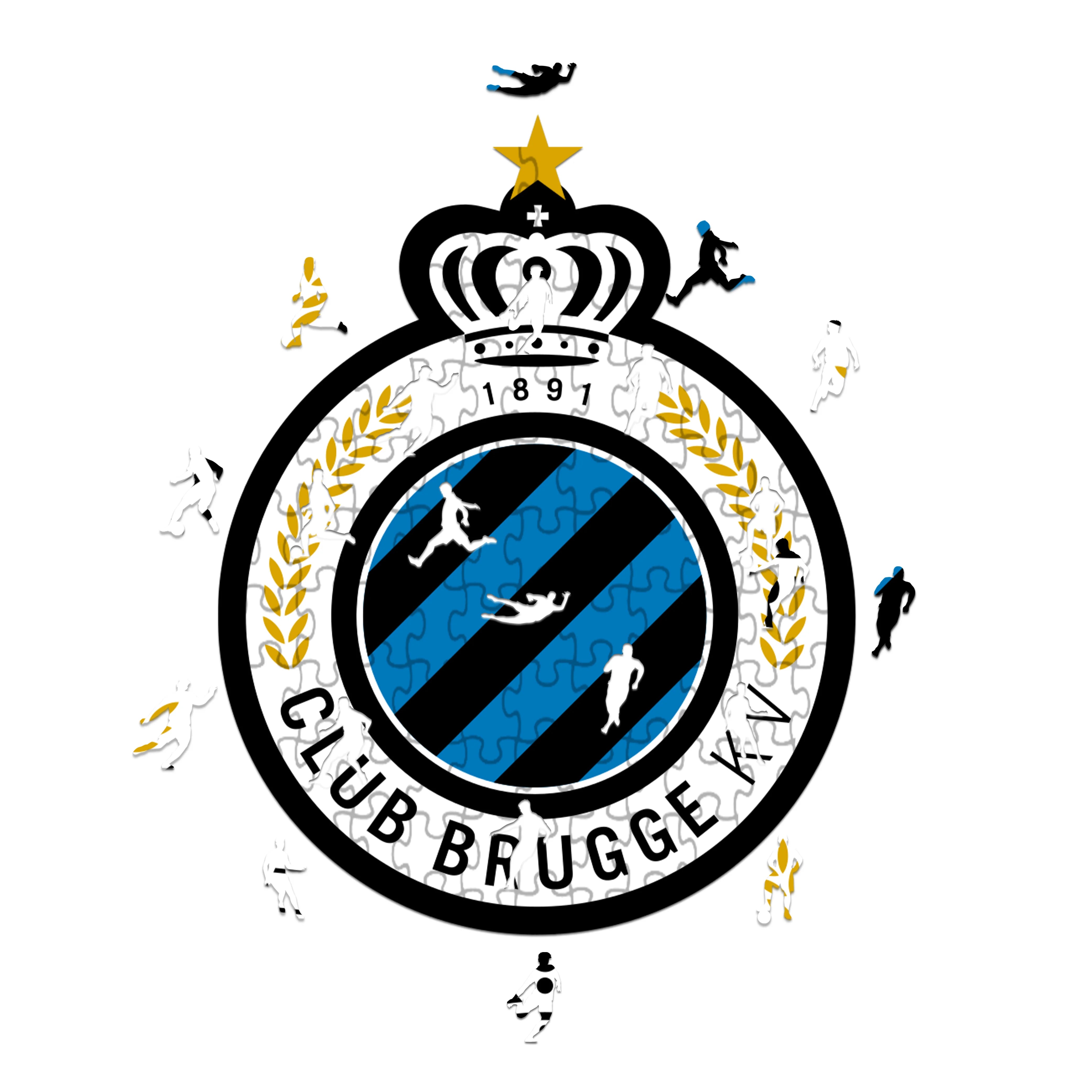 Logo Club Bruges KV - Puzzle in Legno