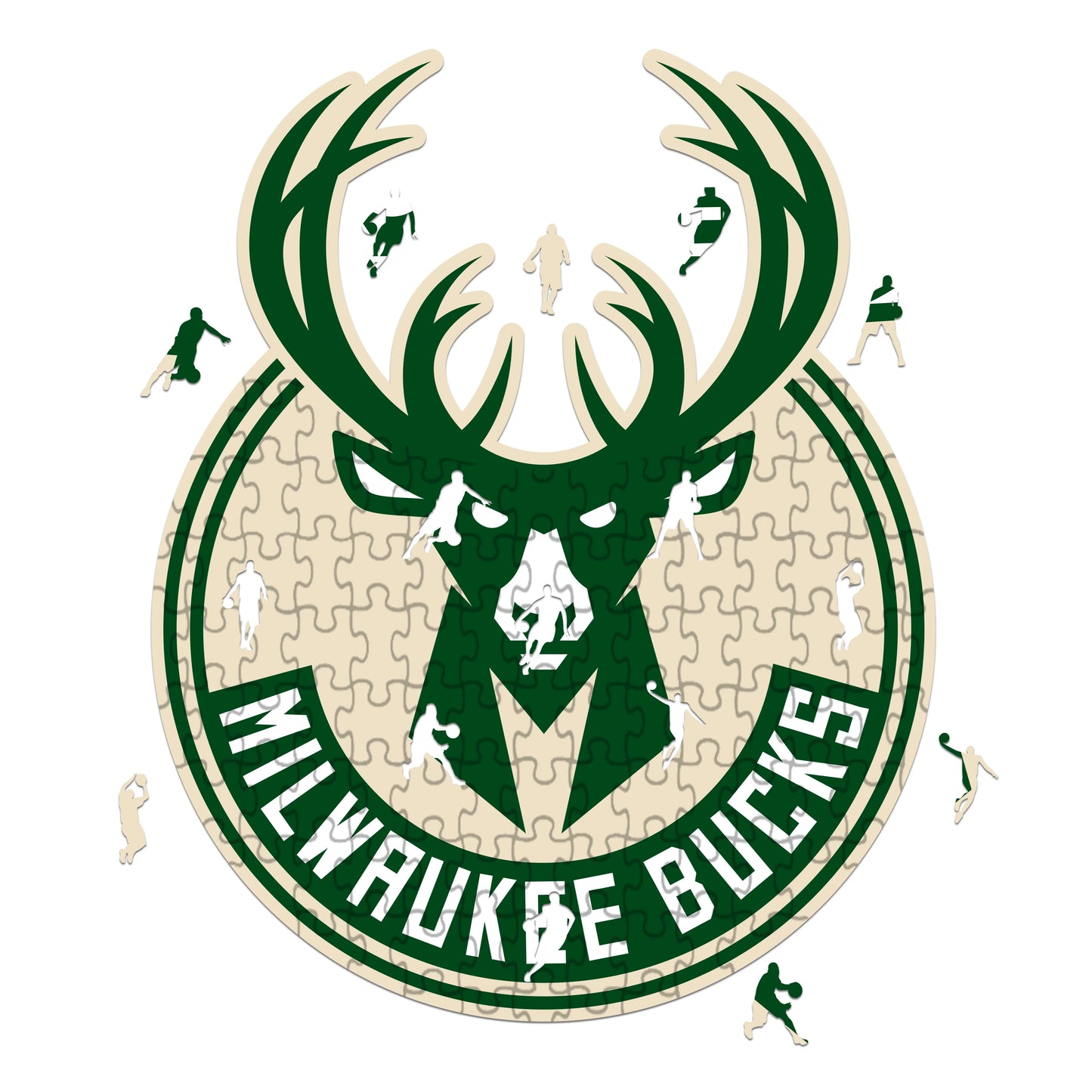 Logo de Milwaukee Bucks - Rompecabezas de Madera