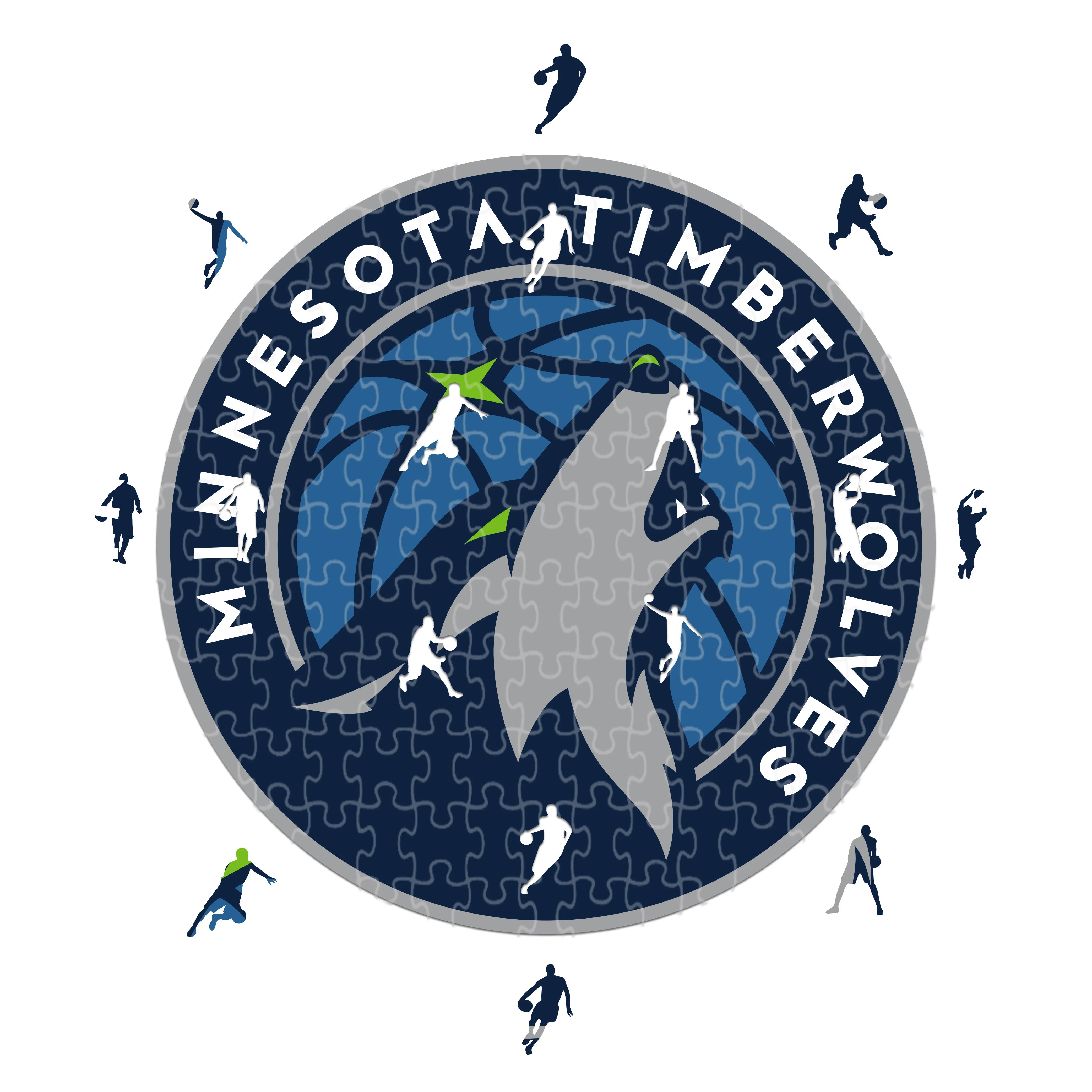 Minesota Timberwolves Logo - Wooden Puzzle