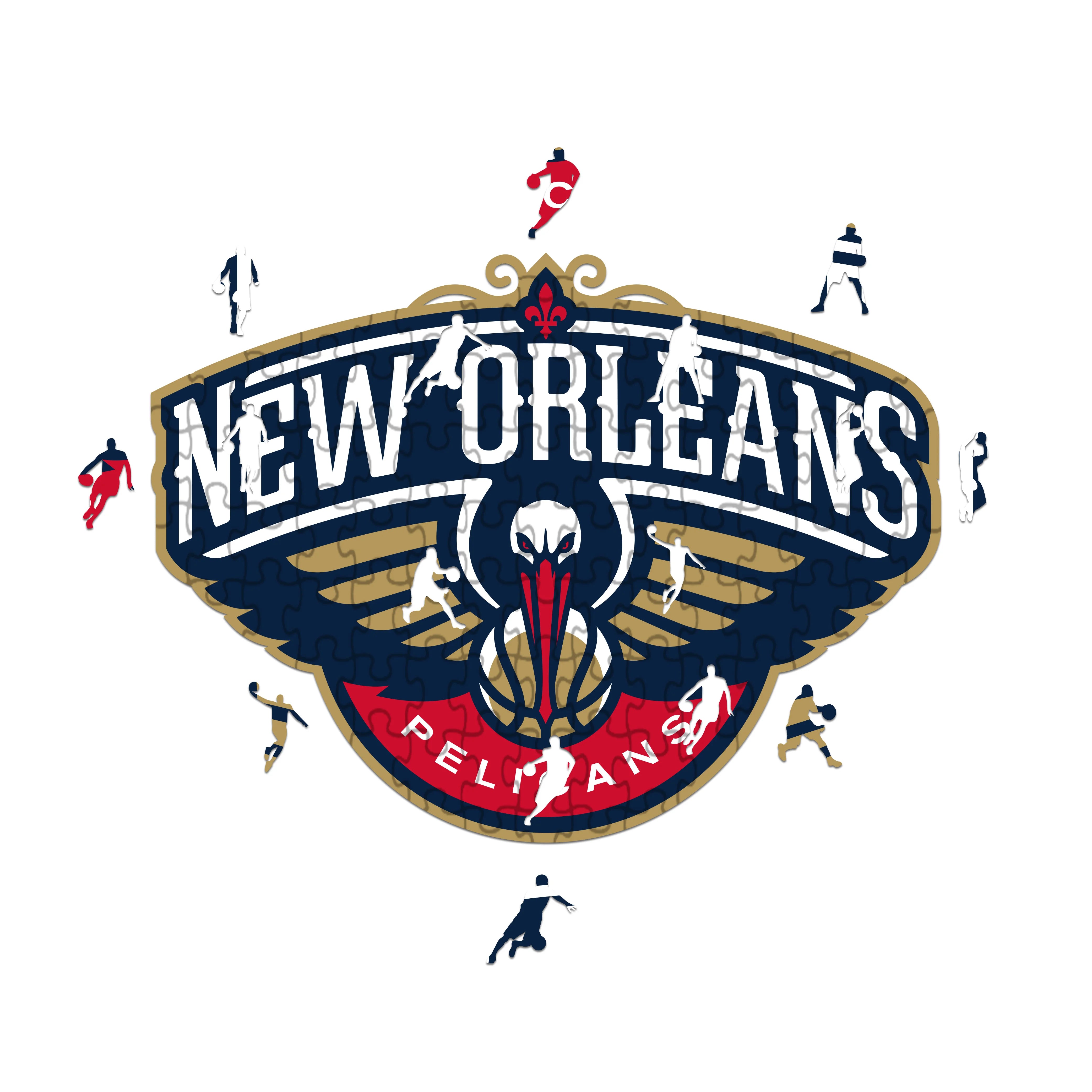 New Orleans Pelicans Logo - Wooden Puzzle
