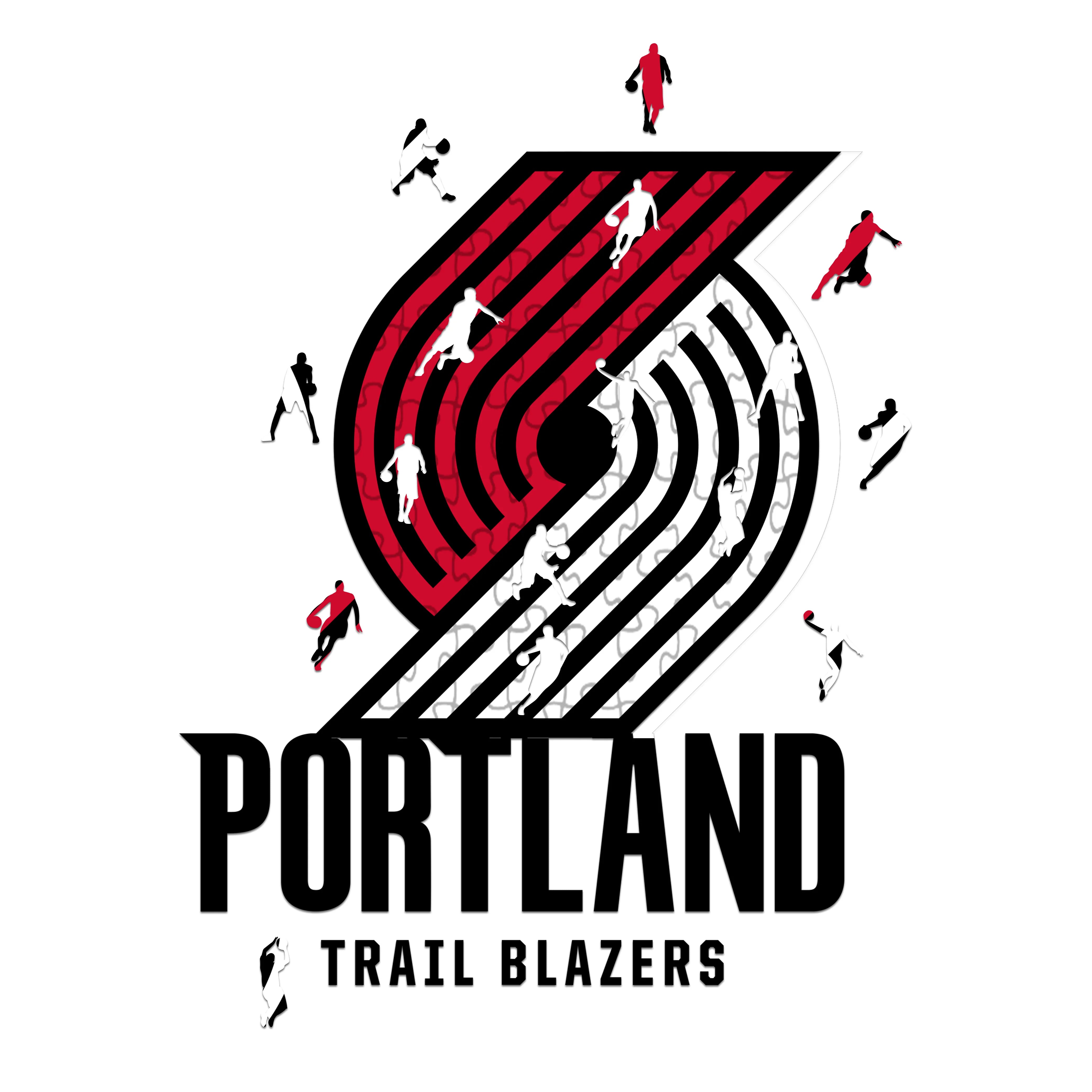 Portland Trail Blazers Logo - Wooden Puzzle