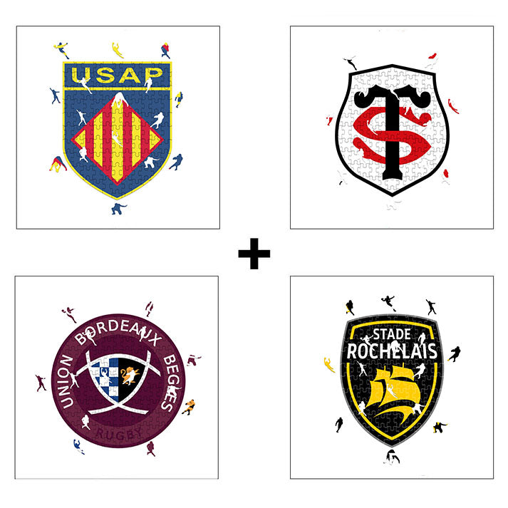 4 Puzzles équipes de rugby au choix