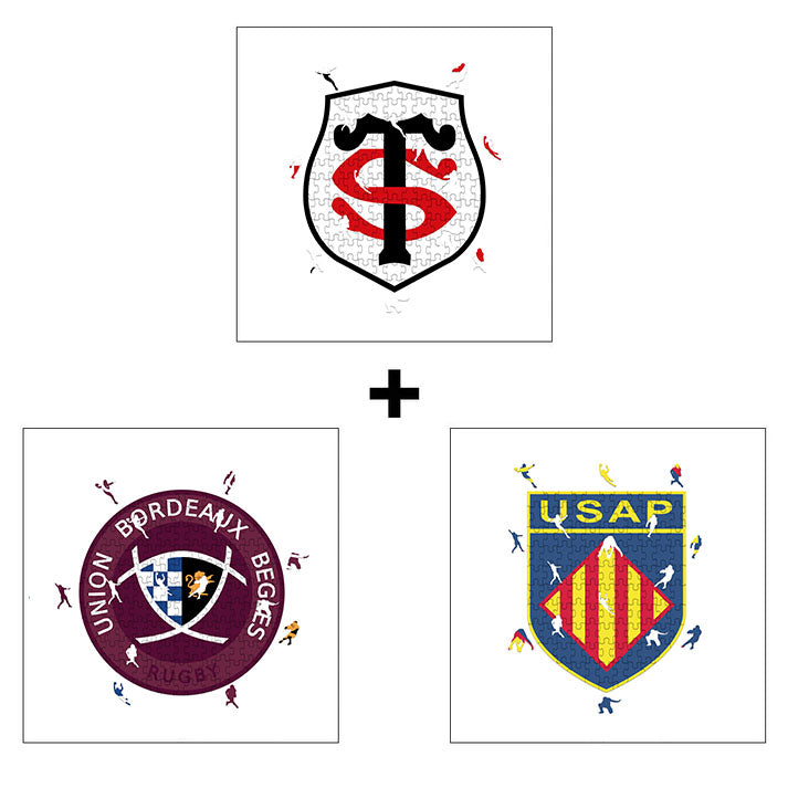 3 Puzzles équipes de rugby au choix