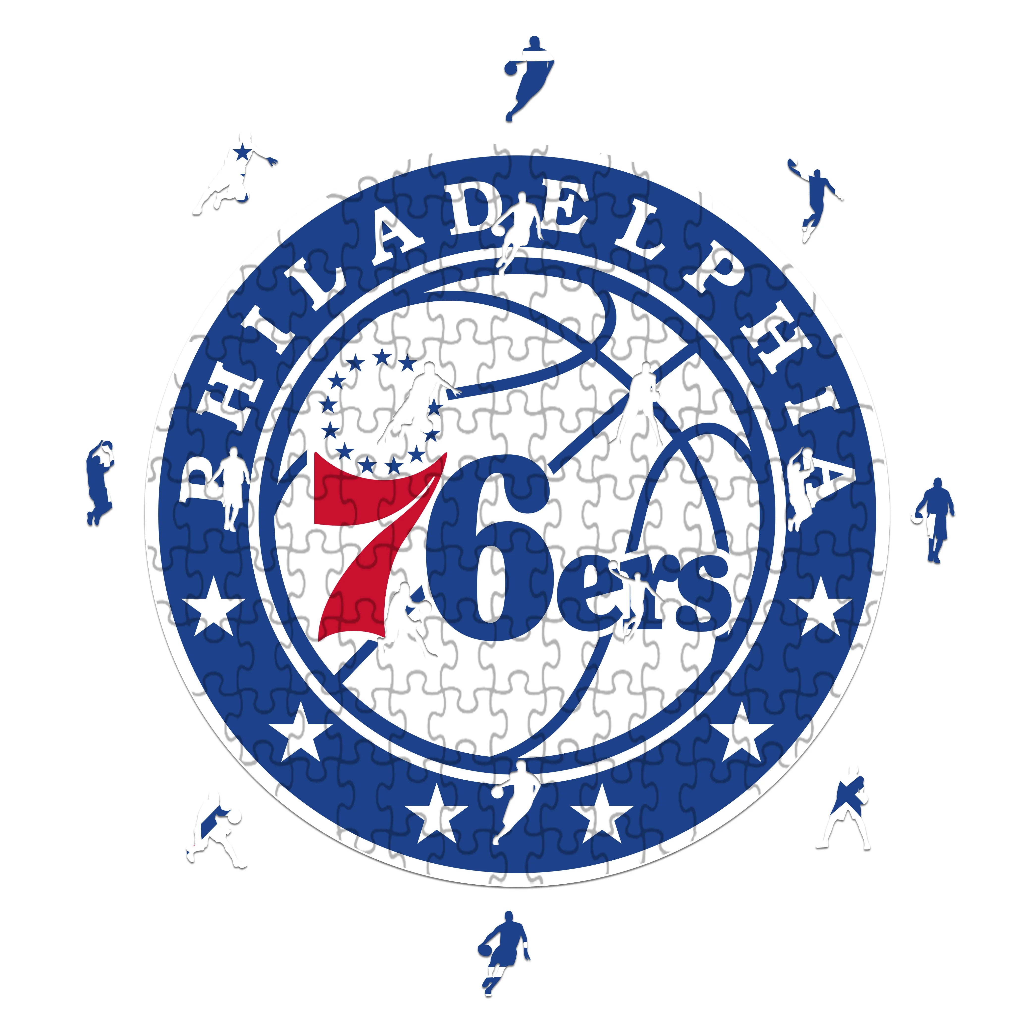 Philadelphia 76ers Logo - Wooden Puzzle