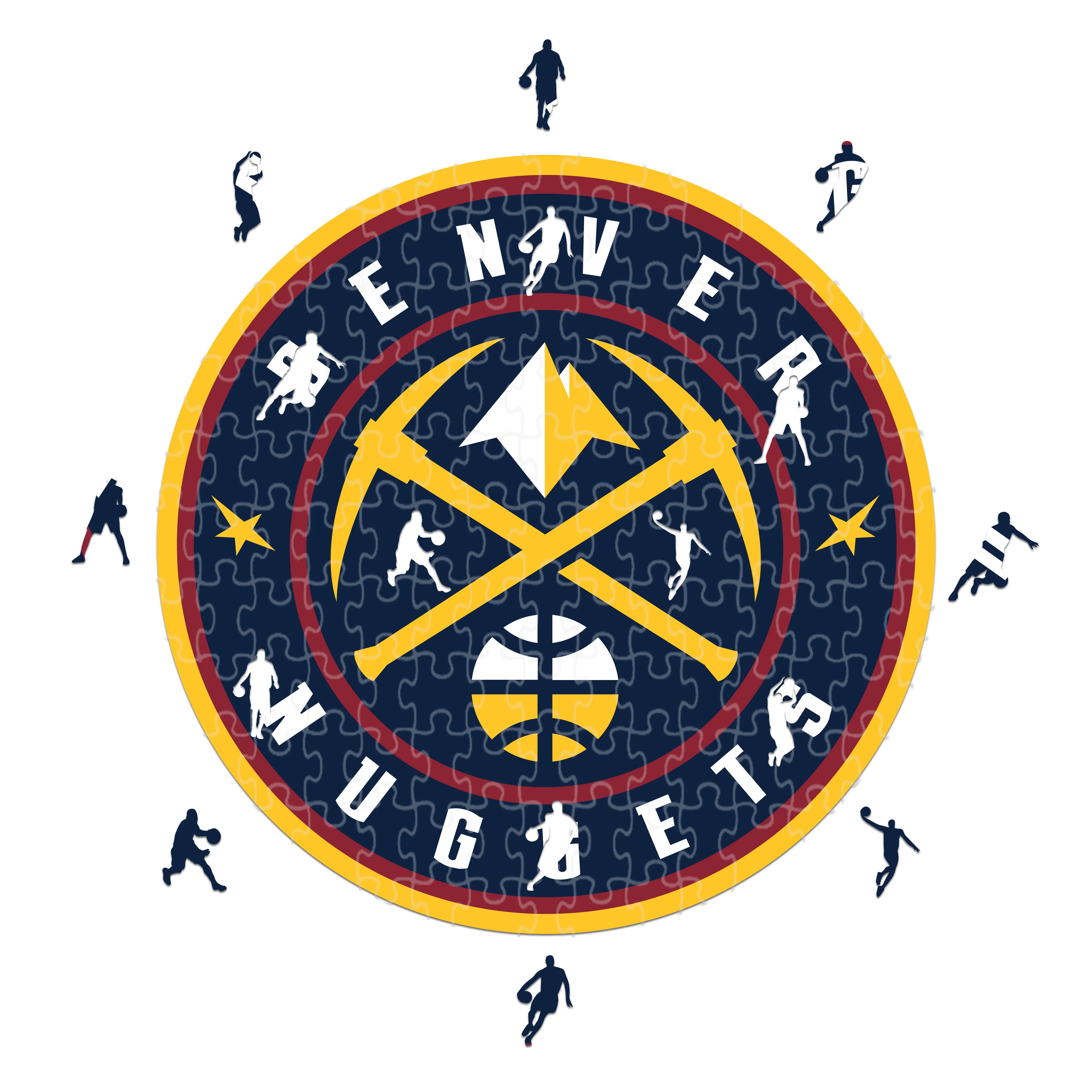 Denver Nuggets Logo - Wooden Puzzle