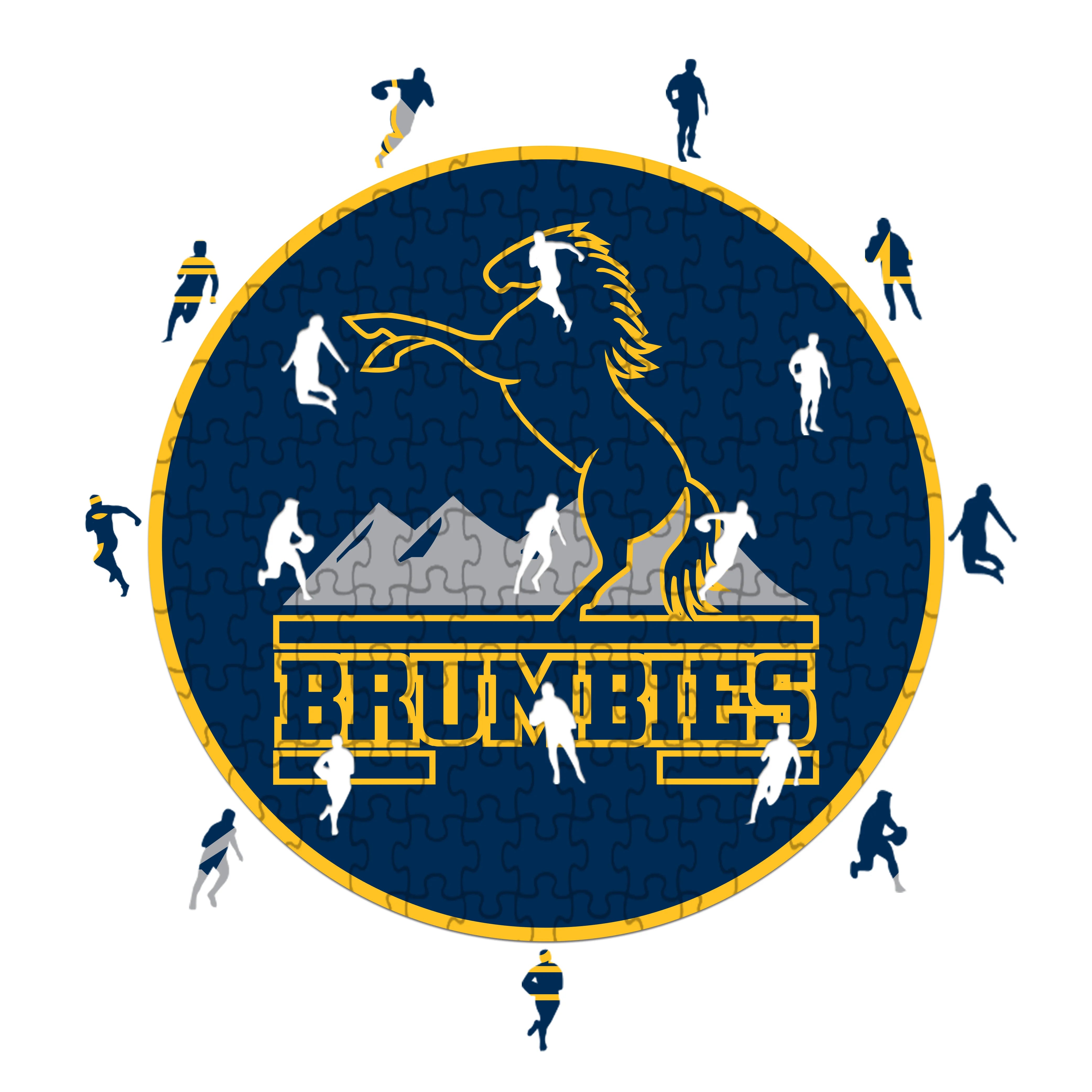 Logotipo de los Brumbies: rompecabezas de madera