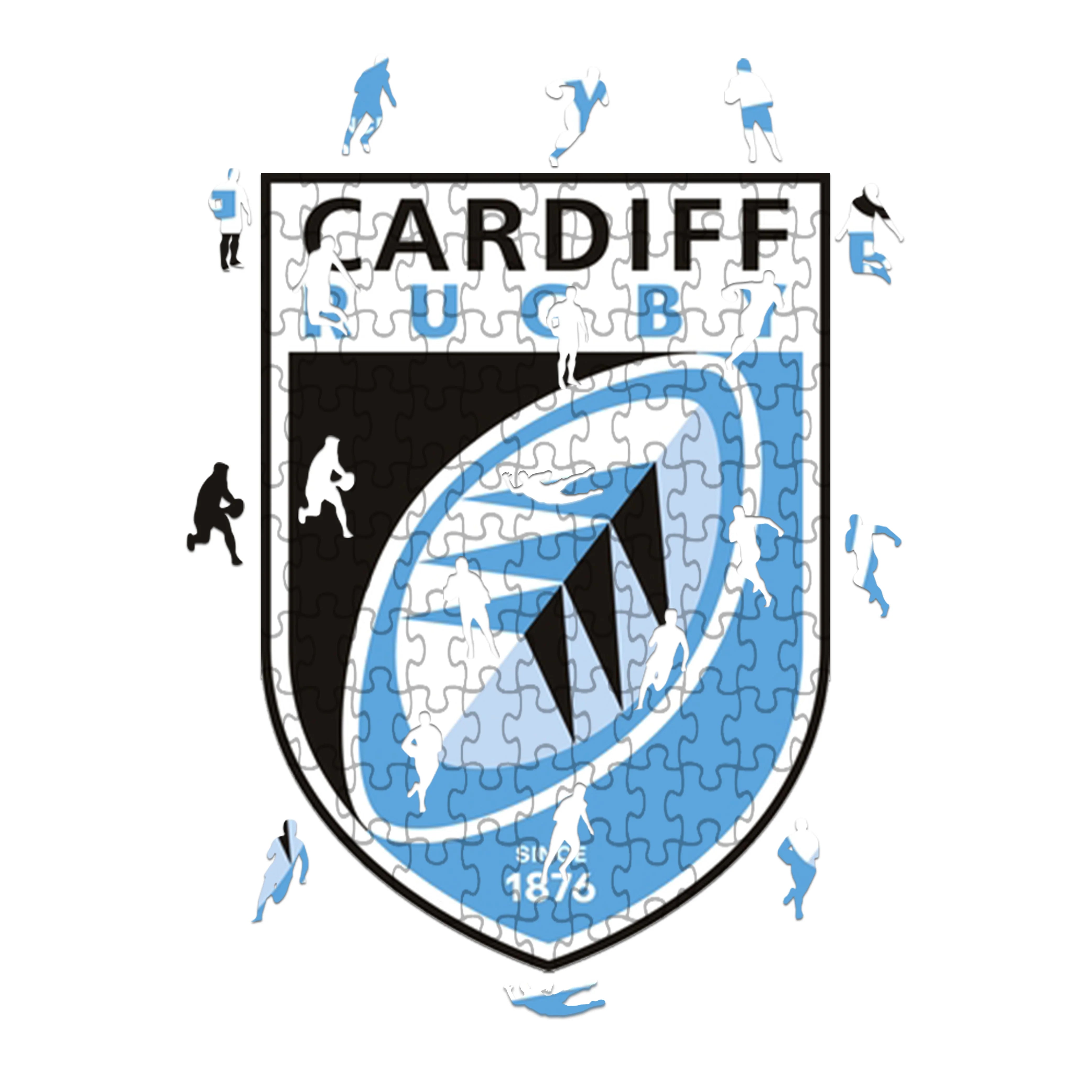 Logotipo de Cardiff: rompecabezas de madera