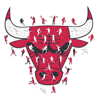 Logo de Chicago Bulls - Rompecabezas de Madera