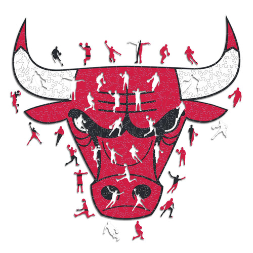 Logo de Chicago Bulls - Rompecabezas de Madera