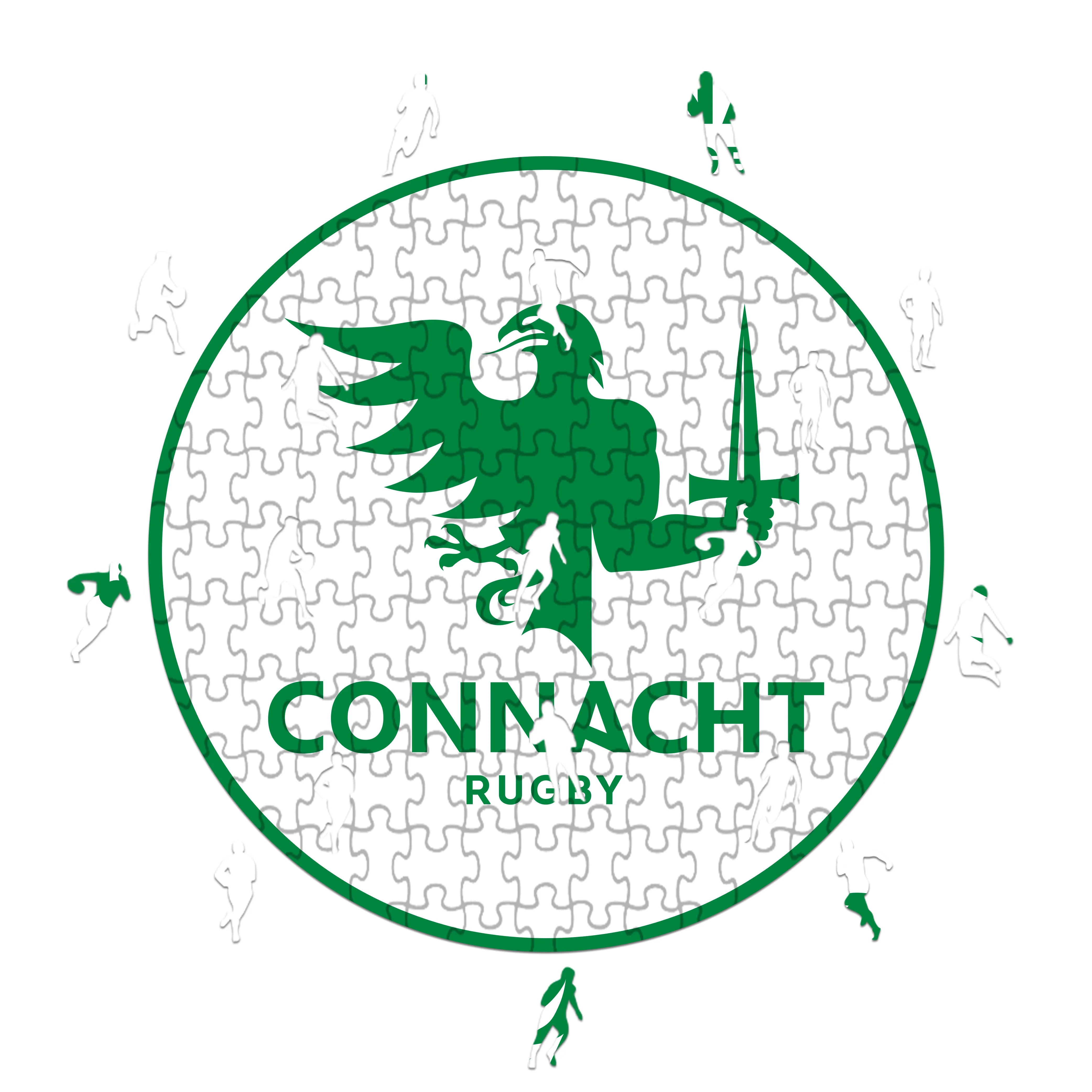 Logotipo de Connacht: rompecabezas de madera