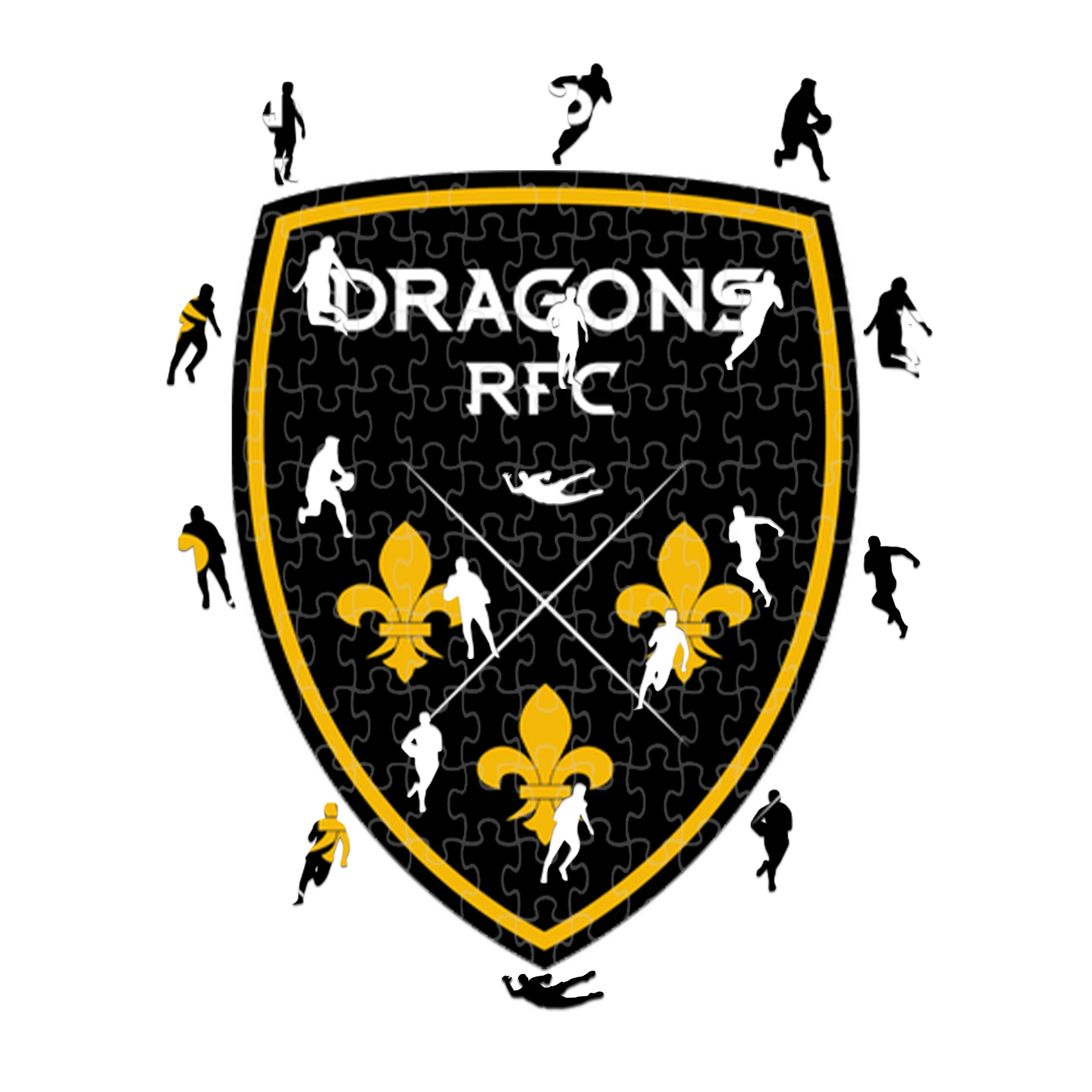 Logotipo de Dragones RFC - Rompecabezas de madera