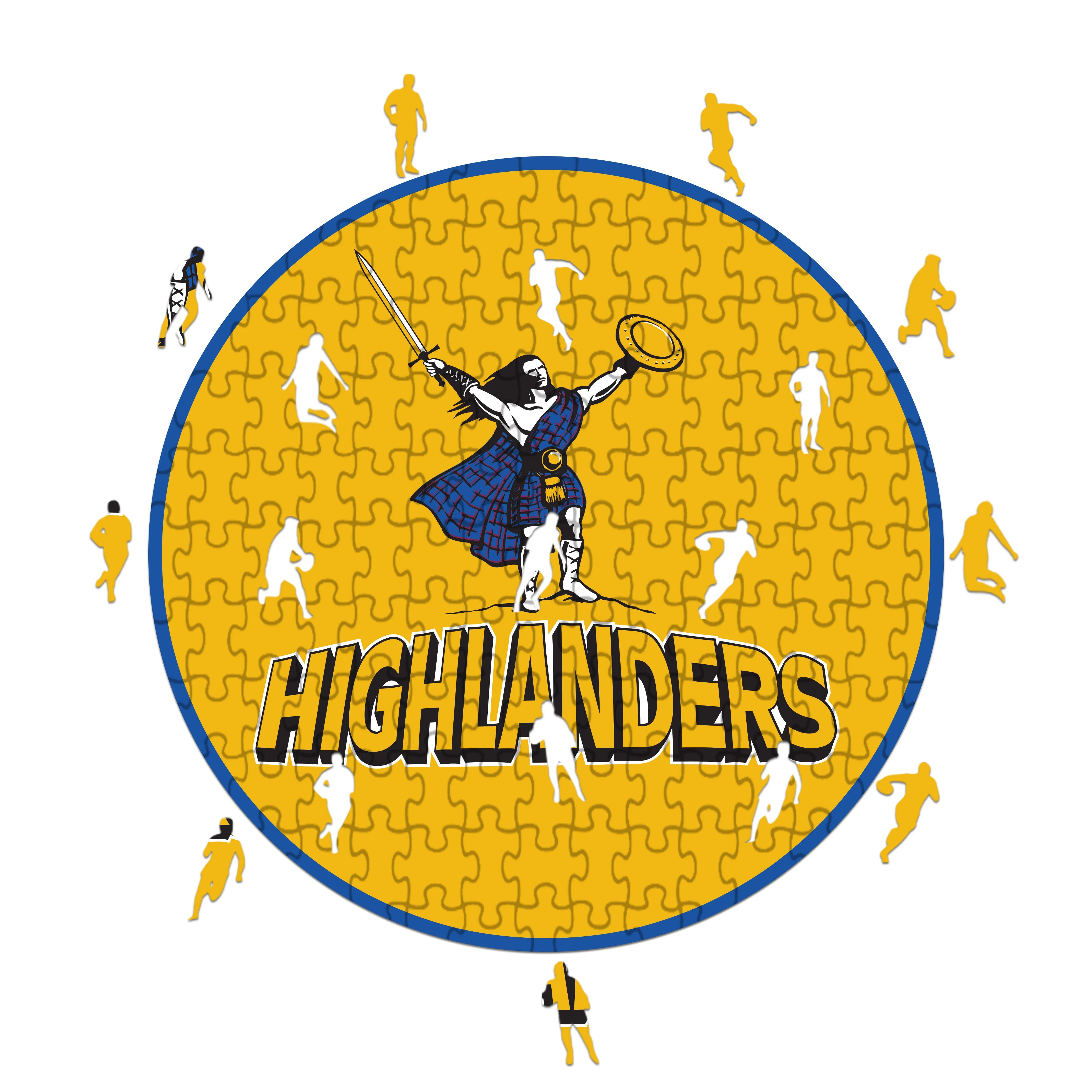 Logotipo de los Highlanders - Rompecabezas de madera