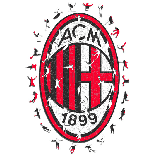 Logo AC Milan - Puzzle in Legno