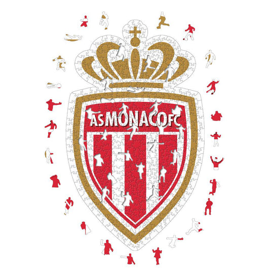 Puzzle en bois AS Monaco – Jeu décoratif officiel du club monégasque, parfait pour les fans de football et les amateurs de puzzles haut de gamme.