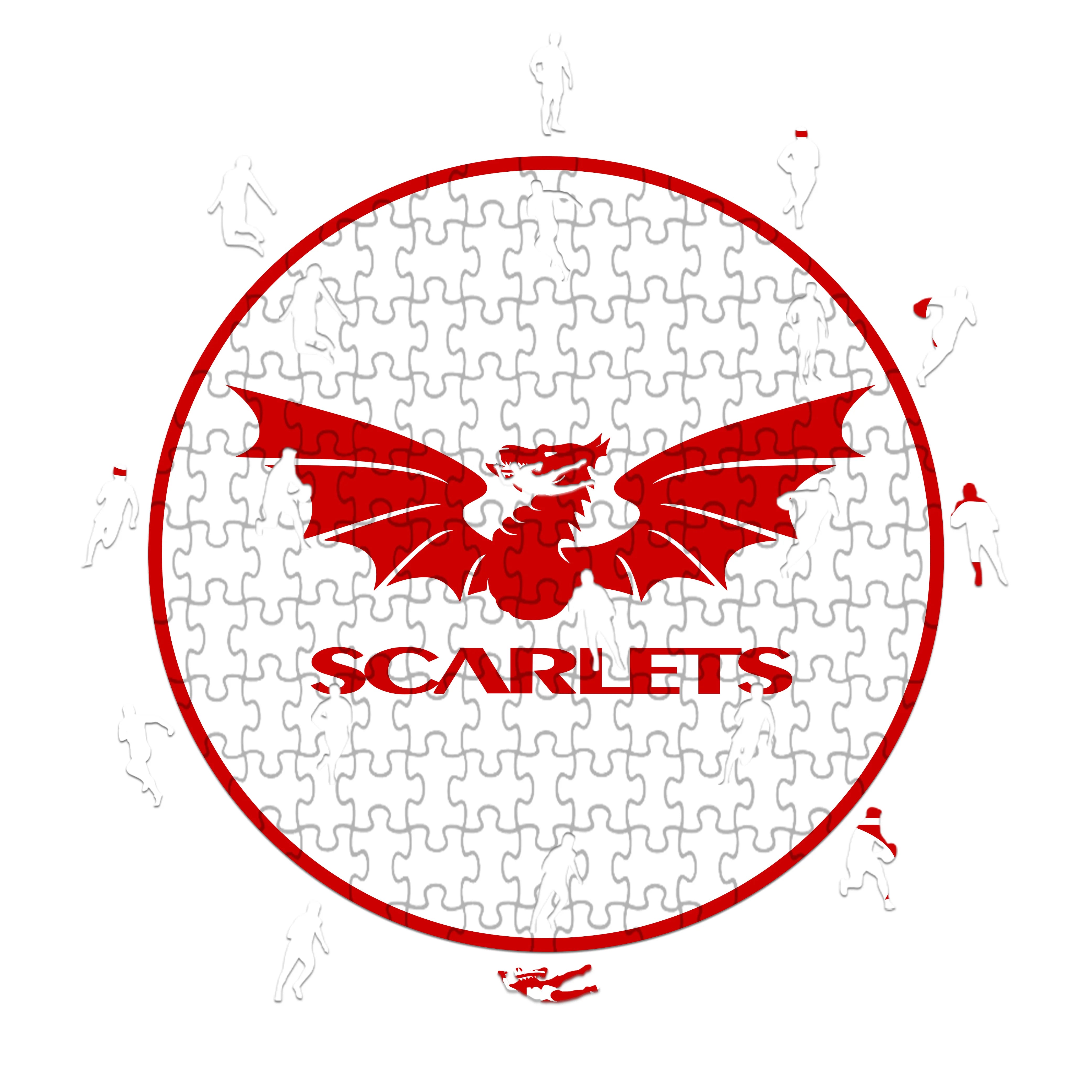 Logotipo de Scarlets - Rompecabezas de madera