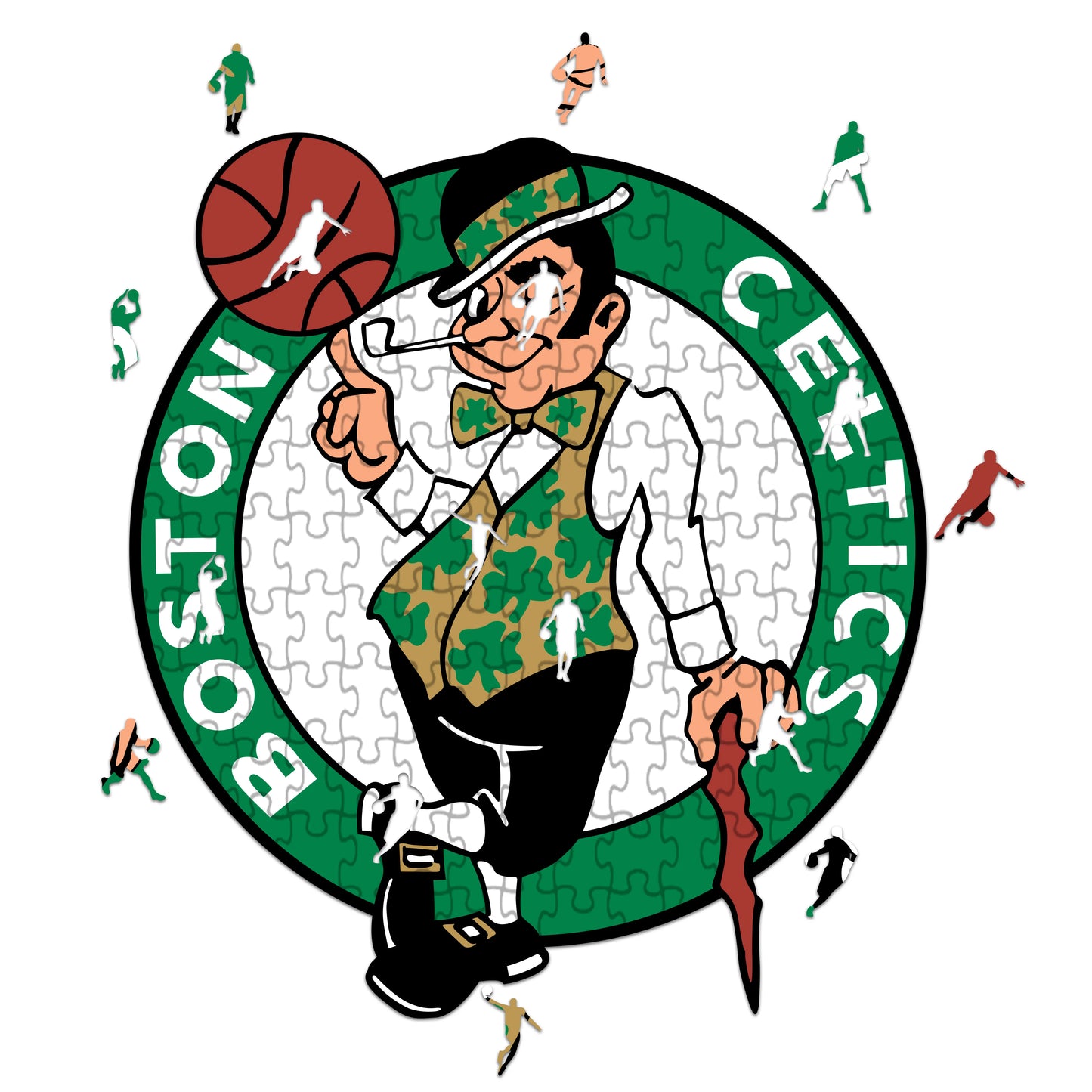 Logo de Boston Celtics - Rompecabezas de Madera