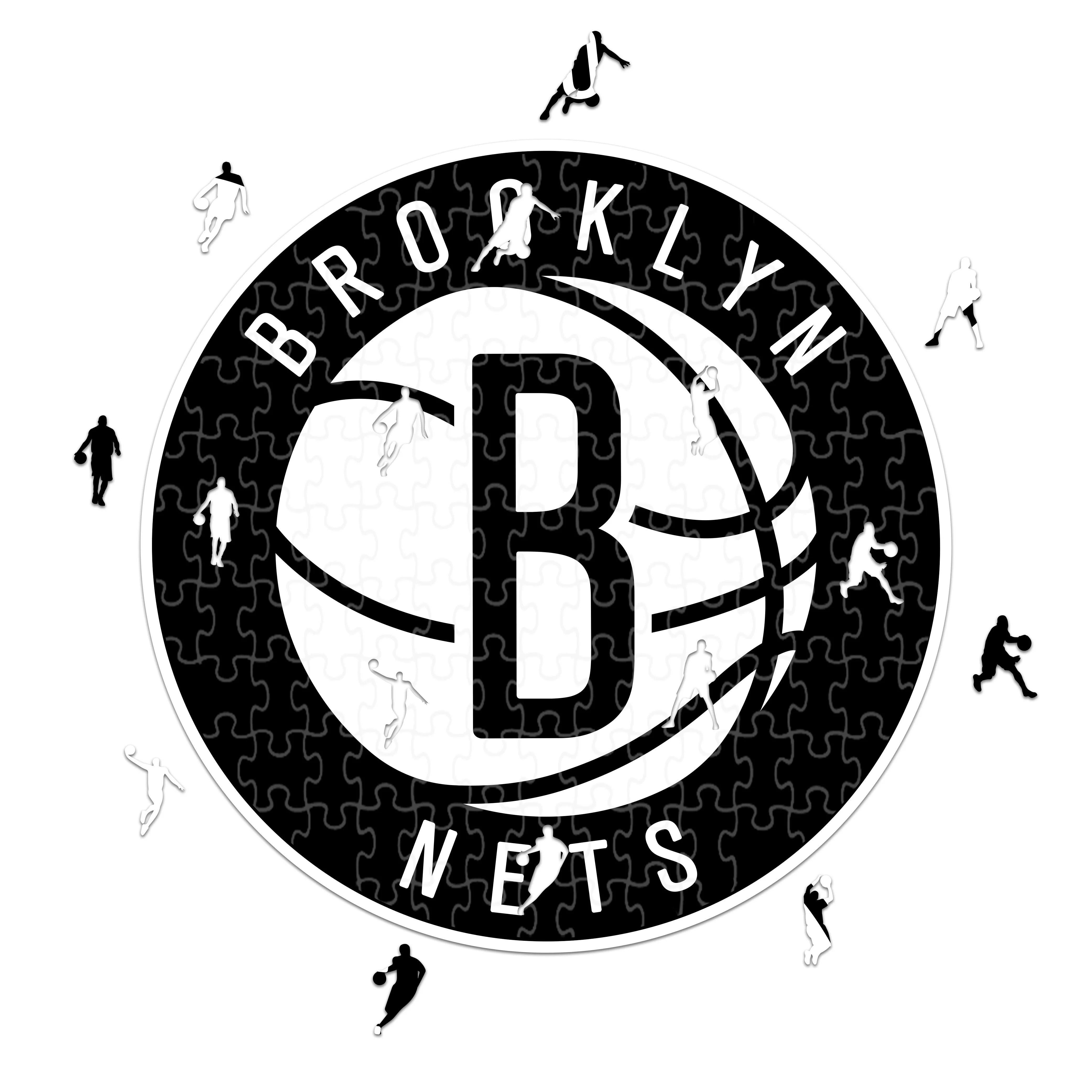 Brooklyn Nets Logo - Wooden Puzzle