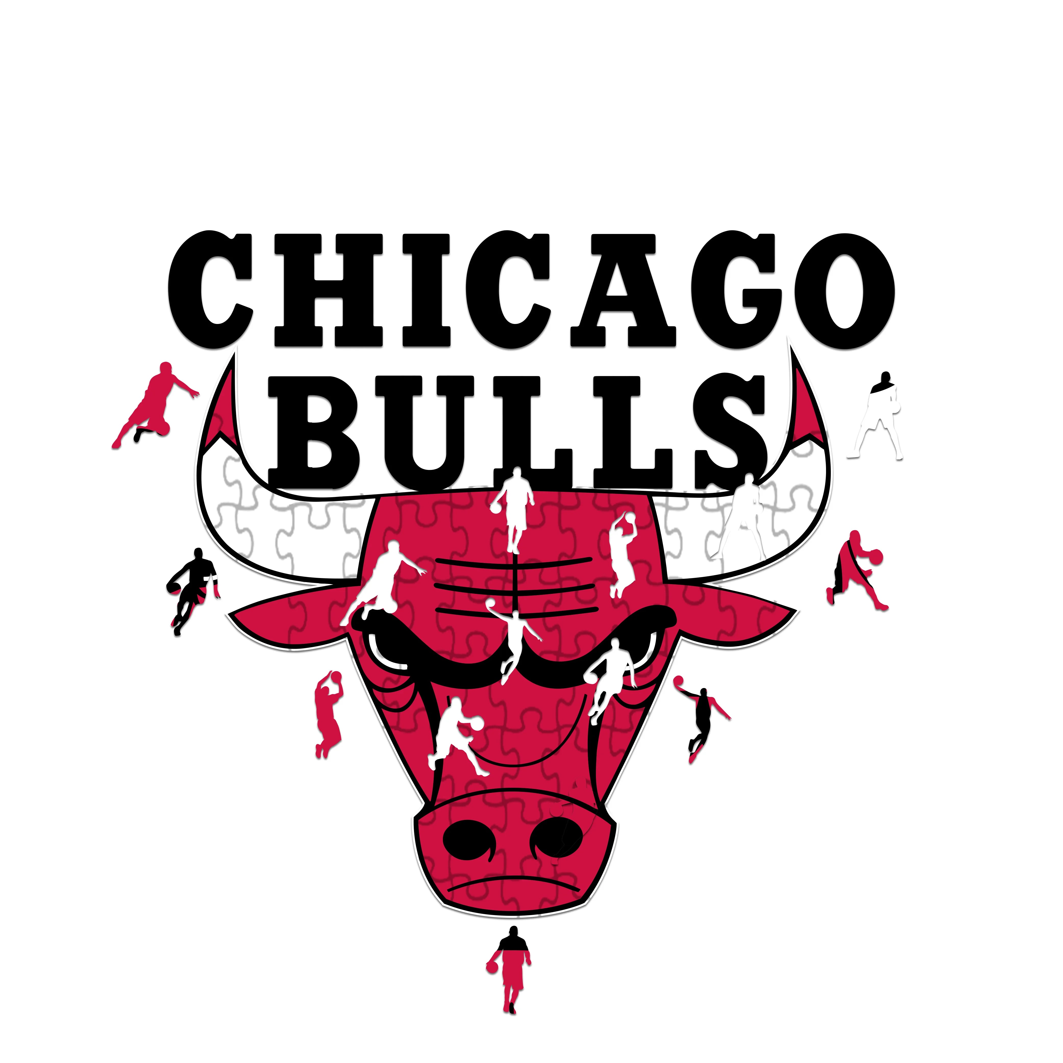 Chicago Bulls Logo - Wooden Puzzle