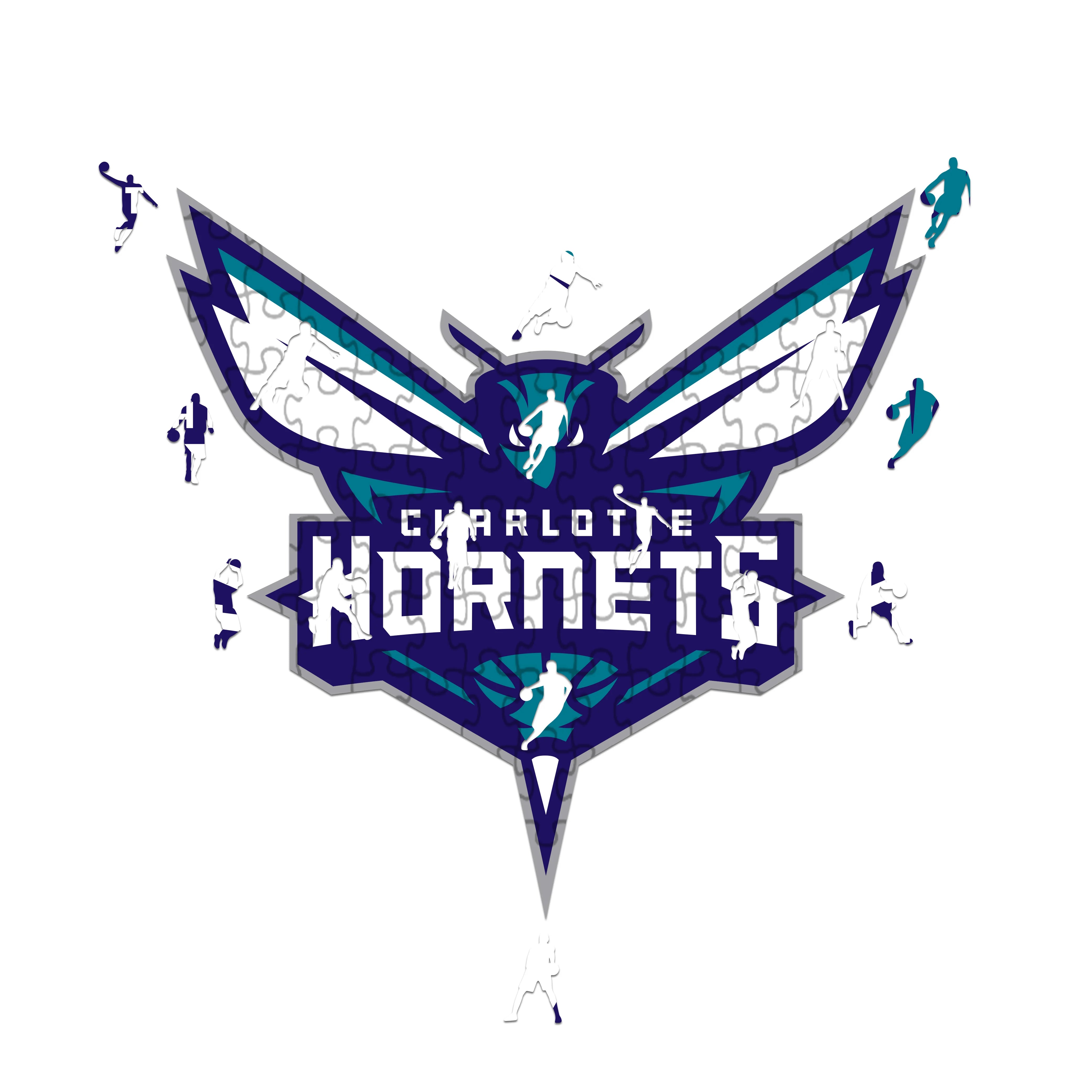 Charlotte Hornets Logo - Wooden Puzzle