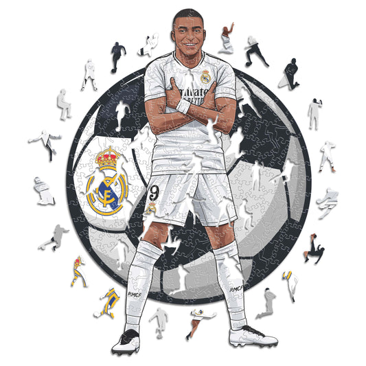 Kylian Mbappe Madrid - Puzzle di Legno