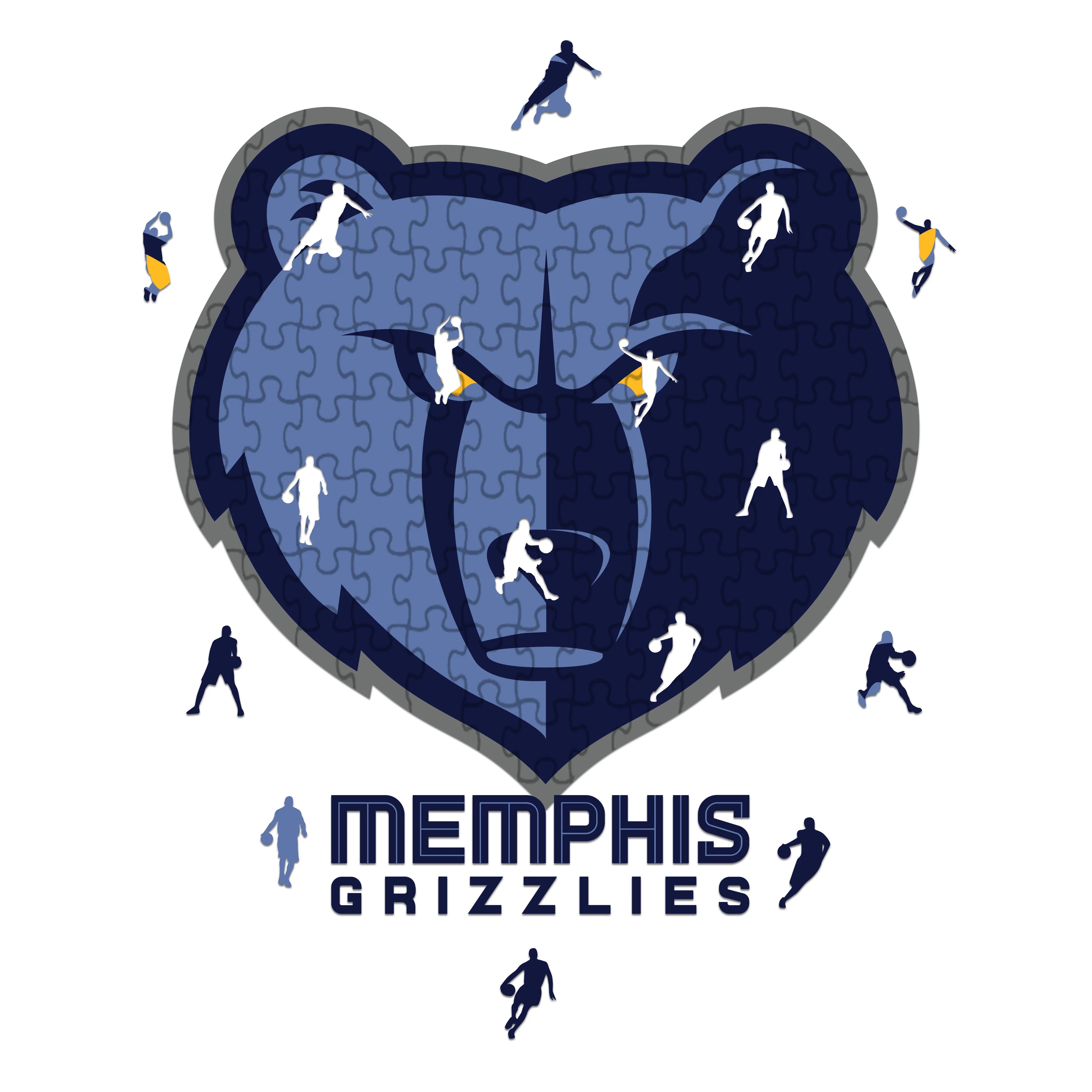 Memphis Grizzlies Logo  - Wooden Puzzle