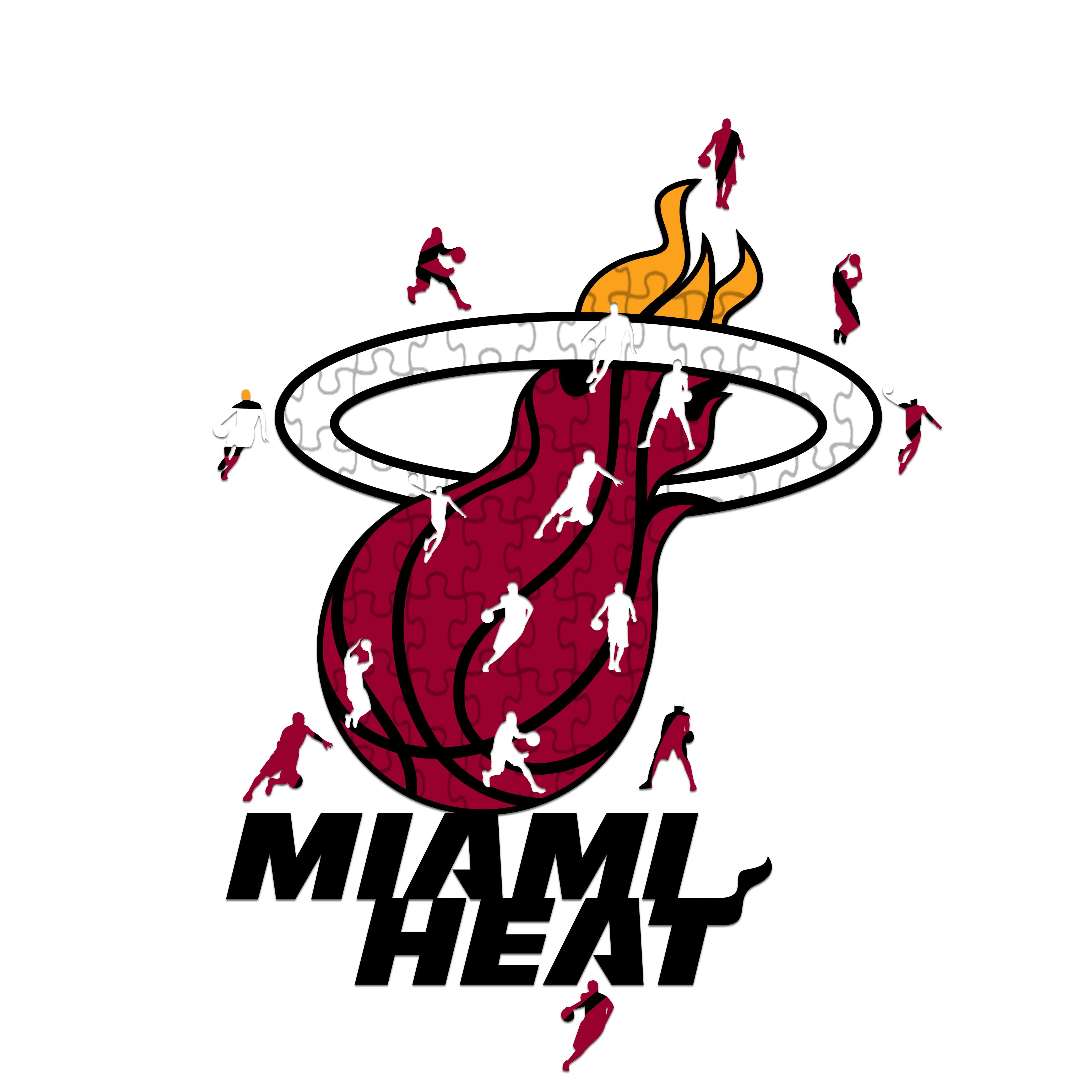 Miami Heat Logo  - Wooden Puzzle