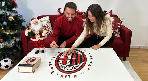 Rompecabezas de madera con el logotipo del AC Milan