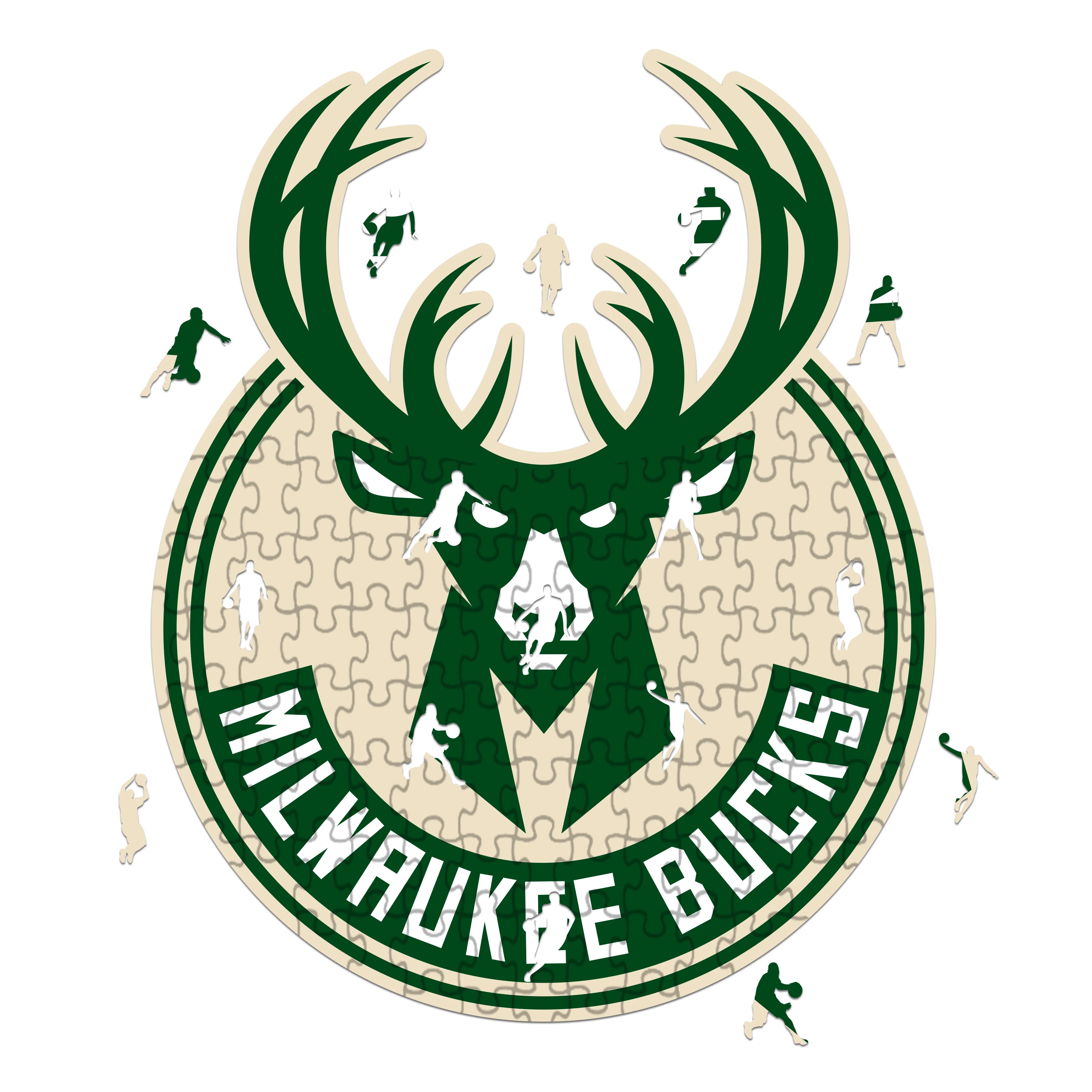 Milwaukee Bucks Logo  - Wooden Puzzle