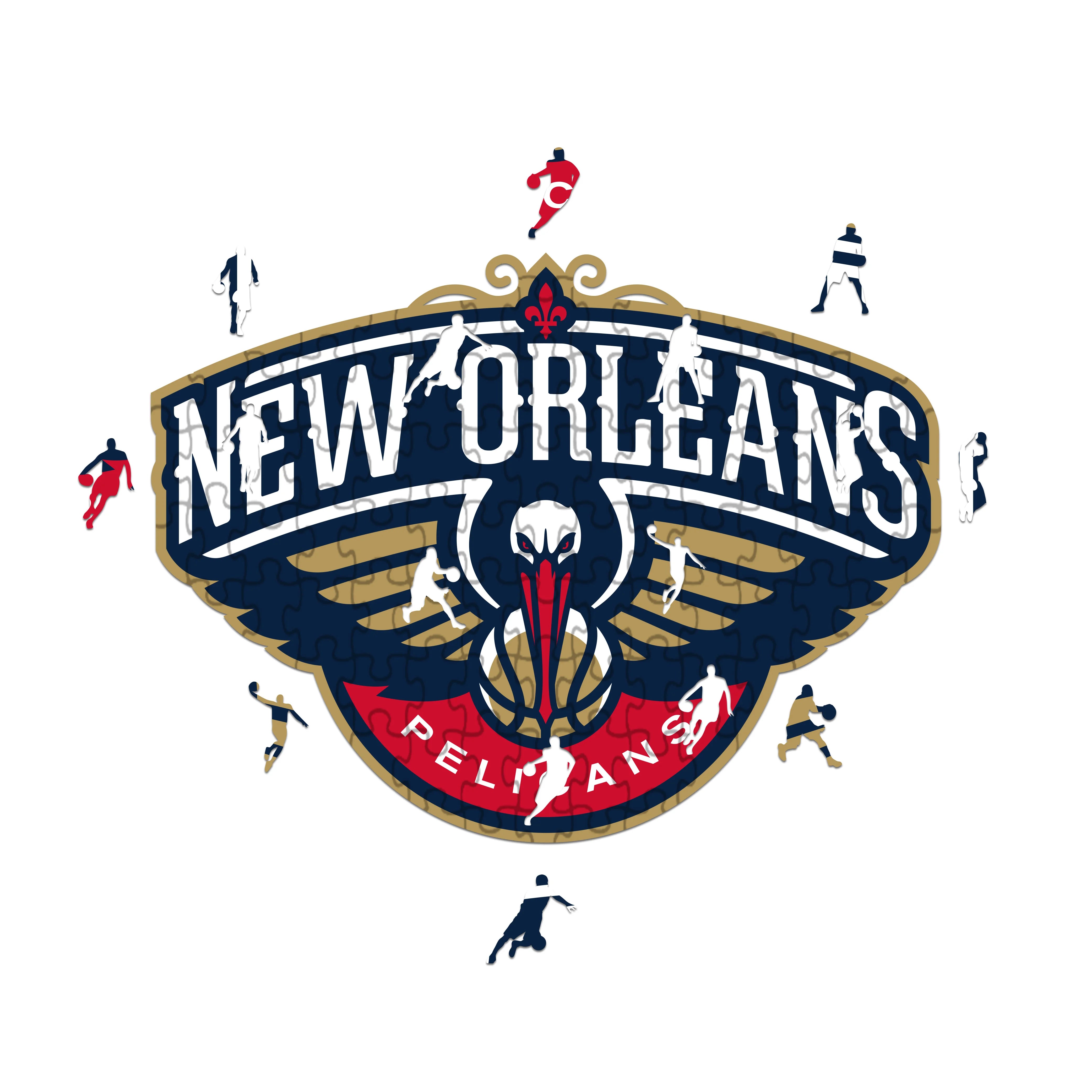 New Orleans Pelicans Logo  - Wooden Puzzle