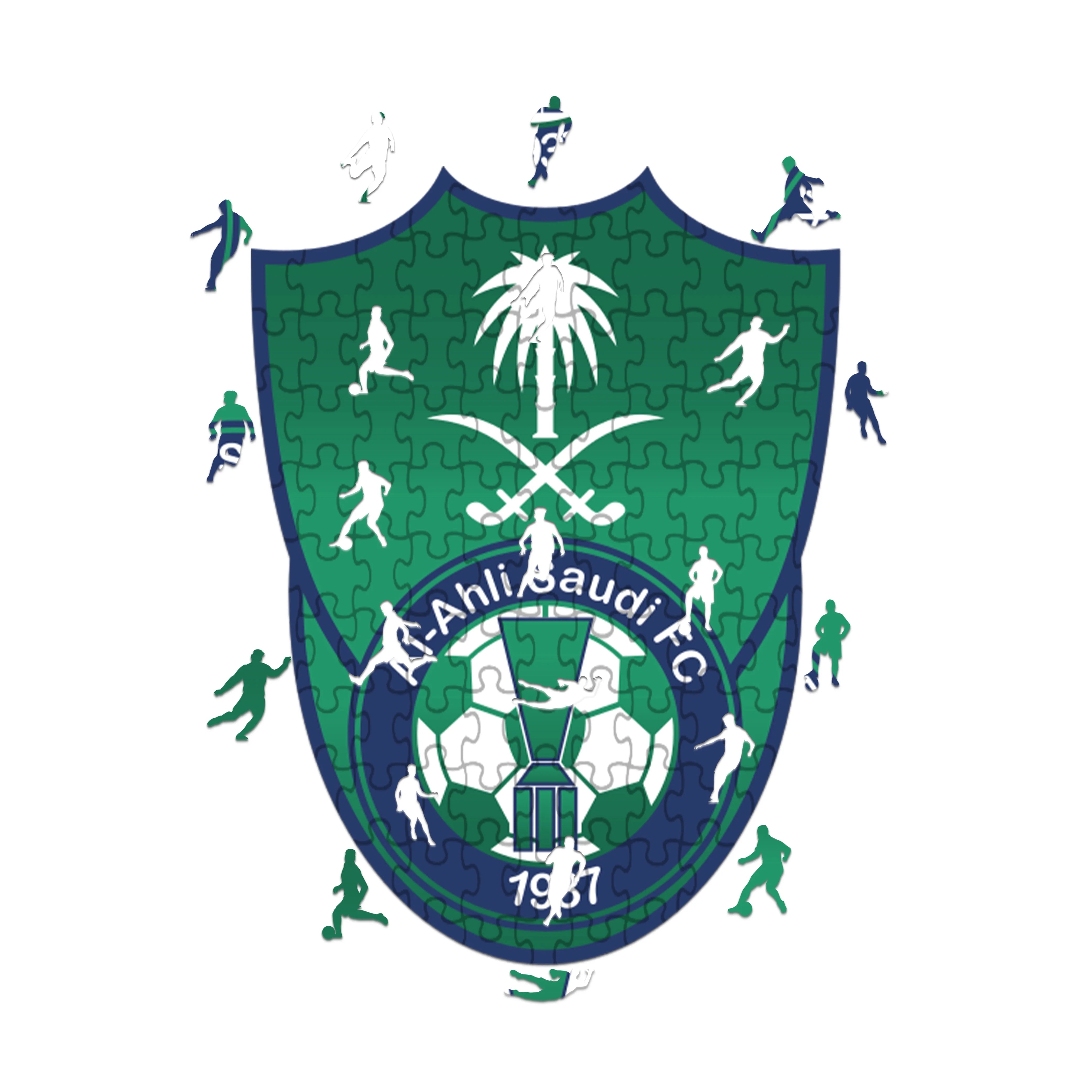 Al-Ahli Saudi Logo - Wooden Puzzle