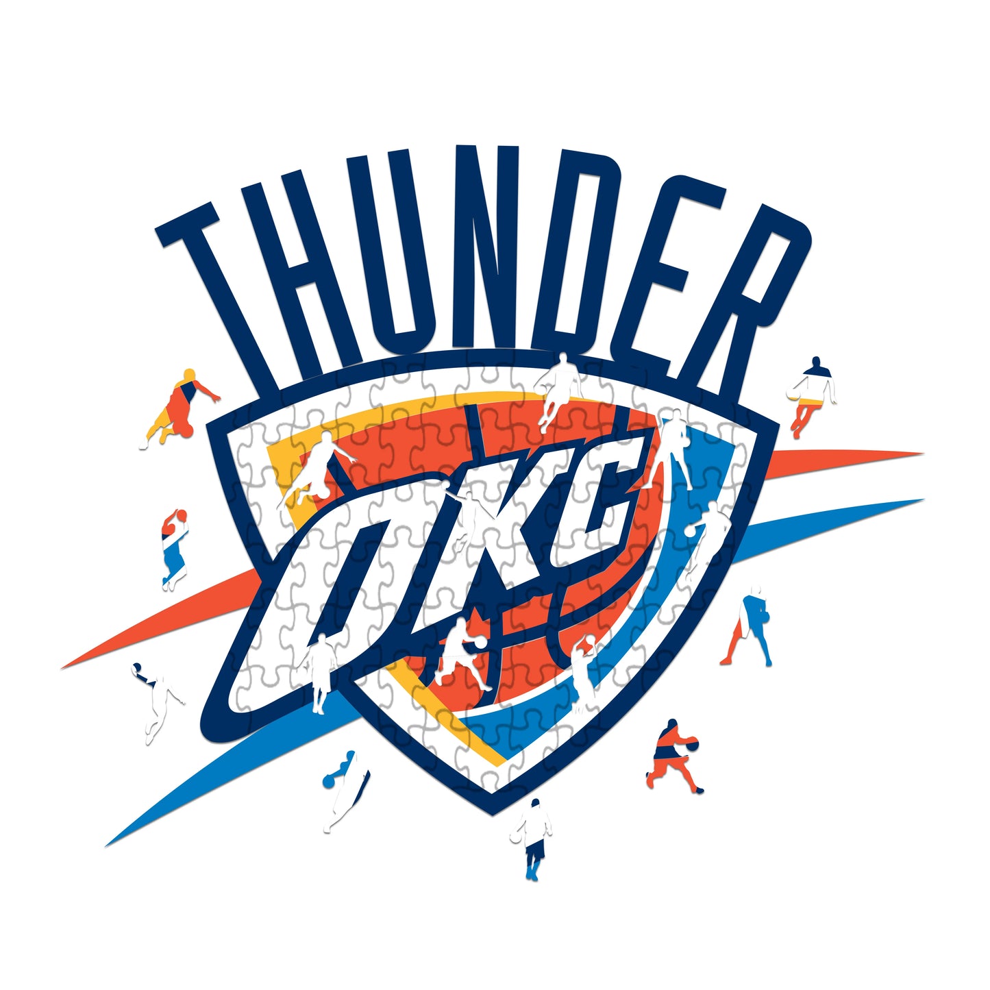 Logo de Oklahoma City Thunder - Rompecabezas de Madera