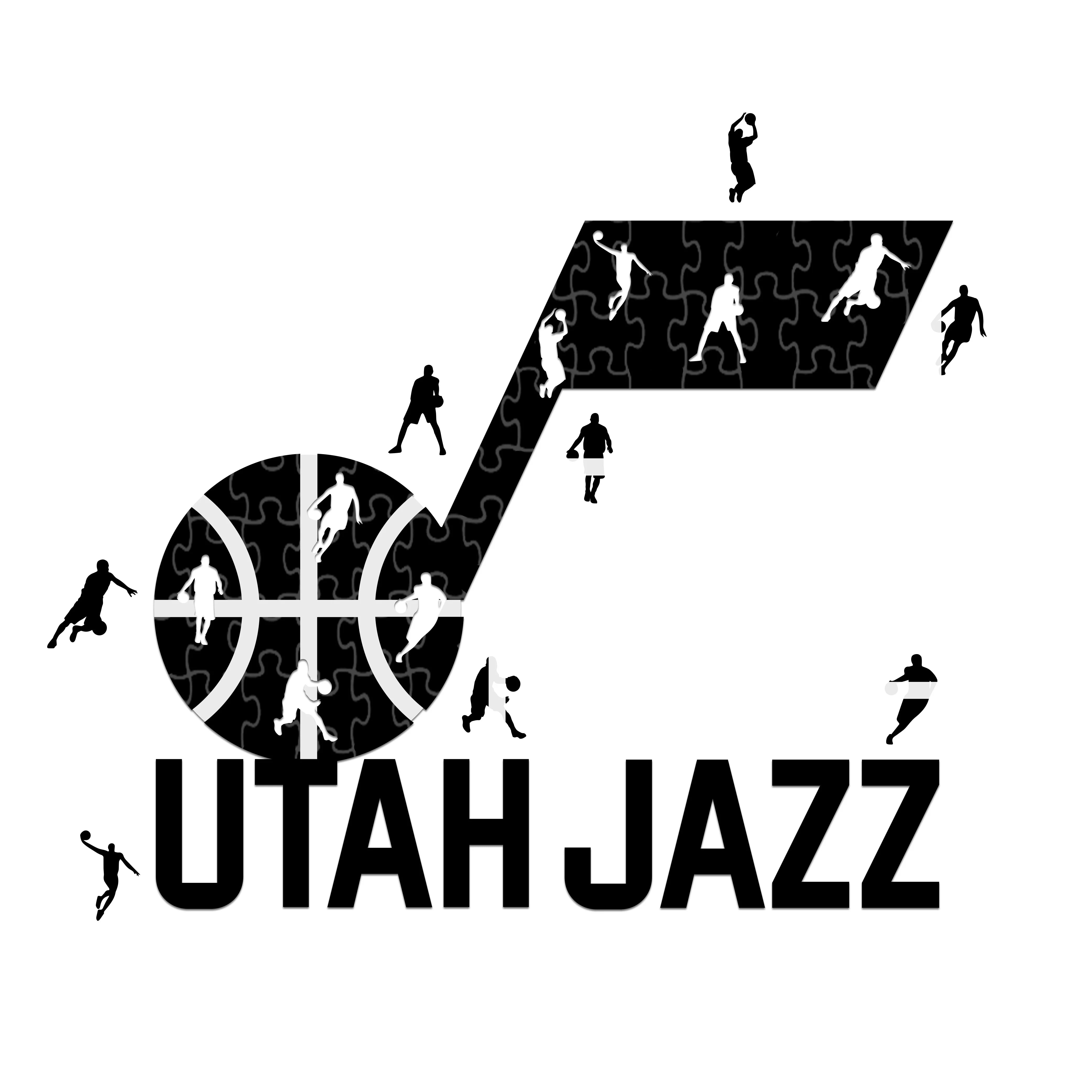 Utah Jazz Logo  - Wooden Puzzle